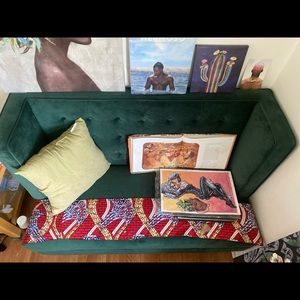 Velvet Green Love Seat